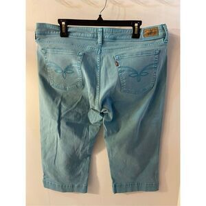 Levi’s 545 turquoise denim capri shorts size 14‎